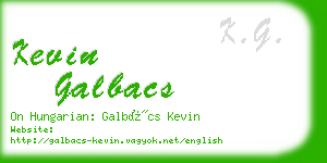 kevin galbacs business card
